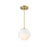 Designers Fountain Pixie 1Lt 7" Globe Pendant, Gold/Etched Cloud