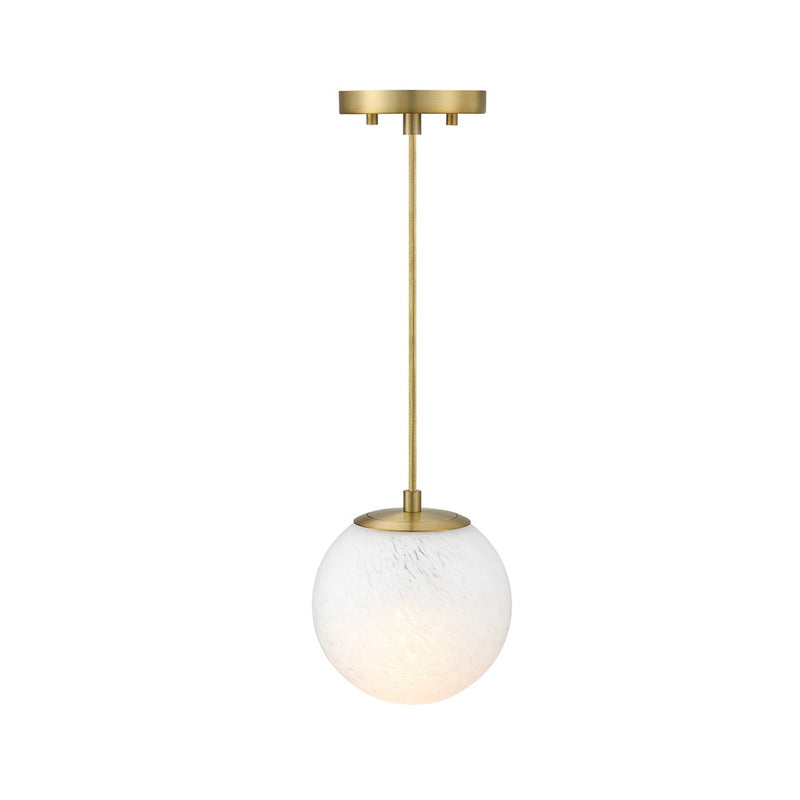 Designers Fountain Pixie 1Lt 7" Globe Pendant, Gold/Etched Cloud