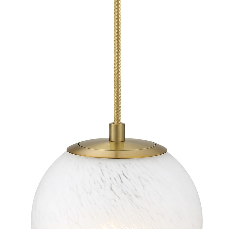 Designers Fountain Pixie 1Lt 7" Globe Pendant, Gold/Etched Cloud