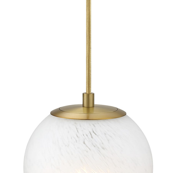 Designers Fountain Pixie 1Lt 7" Globe Pendant, Gold/Etched Cloud