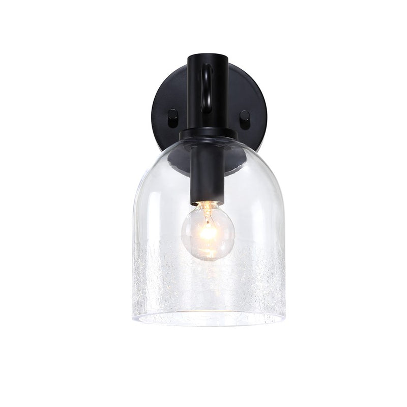 Designers Fountain Astra 1Lt 5.5" Wall Sconce, Black/Clear Ice