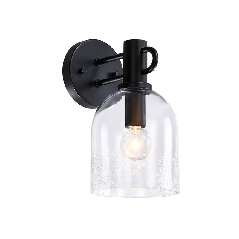 Designers Fountain Astra 1Lt 5.5" Wall Sconce, Black/Clear Ice