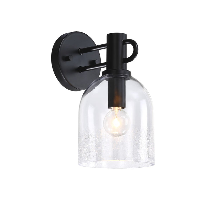 Designers Fountain Astra 1Lt 5.5" Wall Sconce, Black/Clear Ice