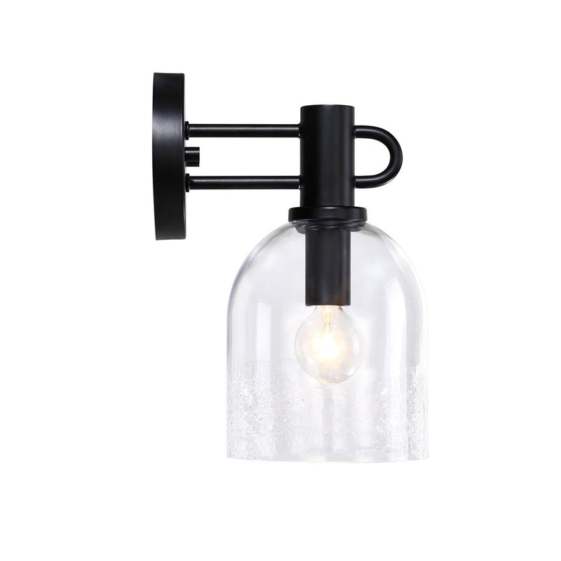 Designers Fountain Astra 1Lt 5.5" Wall Sconce, Black/Clear Ice