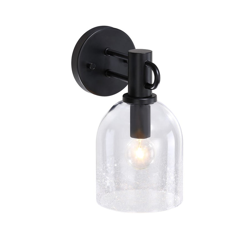 Designers Fountain Astra 1Lt 5.5" Wall Sconce, Black/Clear Ice