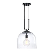 Designers Fountain Astra 1Lt 14" Globe Pendant, Black/Clear Ice - D343M-14P-MB
