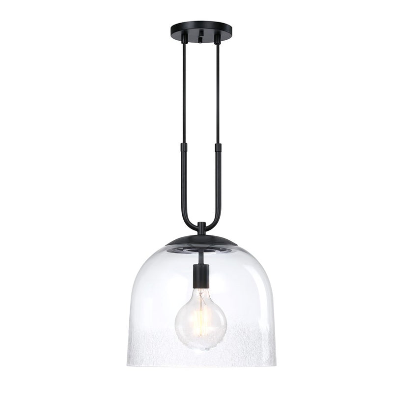 Designers Fountain Astra 1Lt 14" Globe Pendant, Black/Clear Ice - D343M-14P-MB