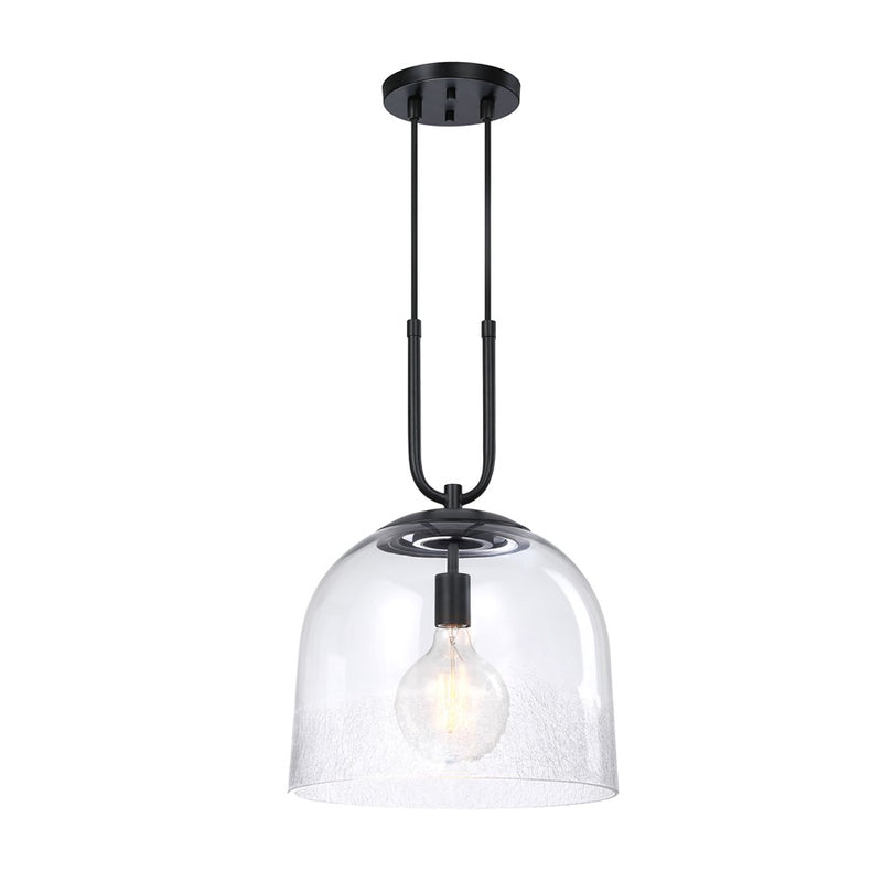 Designers Fountain Astra 1Lt 14" Globe Pendant, Black/Clear Ice