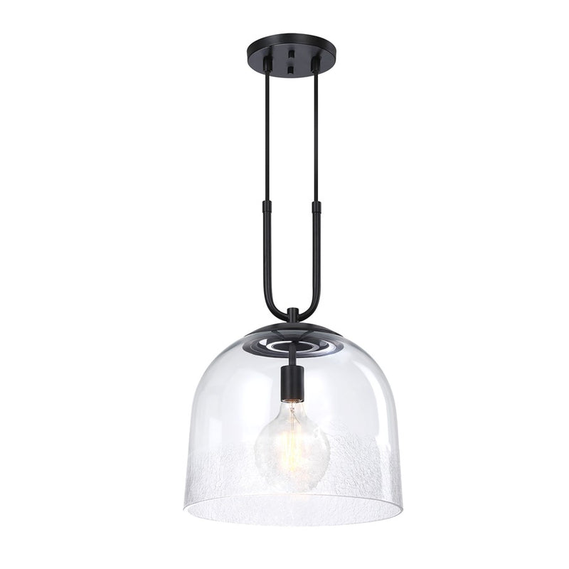 Designers Fountain Astra 1Lt 14" Globe Pendant, Black/Clear Ice