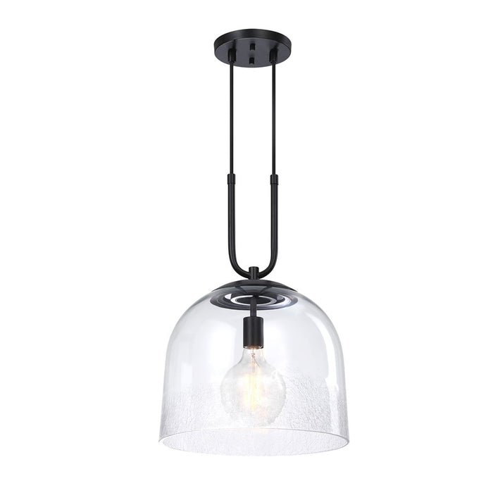 Designers Fountain Astra 1Lt 14" Globe Pendant, Black/Clear Ice