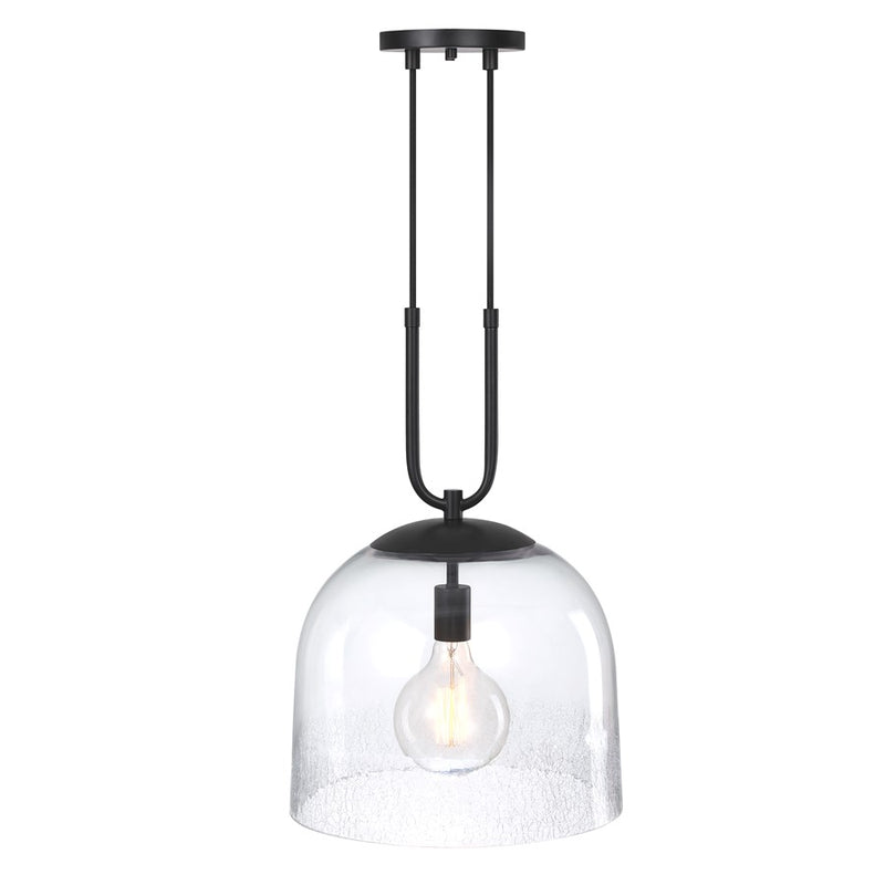 Designers Fountain Astra 1Lt 14" Globe Pendant, Black/Clear Ice