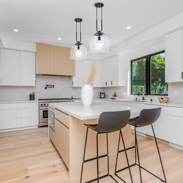 Designers Fountain Astra 1Lt 14" Globe Pendant, Black/Clear Ice