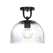 Designers Fountain Astra 1Lt 12" Semi Flush Mount, Black/Clear Ice - D343M-SF-MB