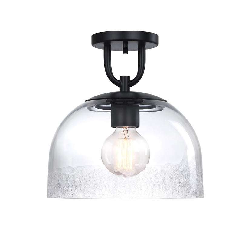 Designers Fountain Astra 1Lt 12" Semi Flush Mount, Black/Clear Ice - D343M-SF-MB