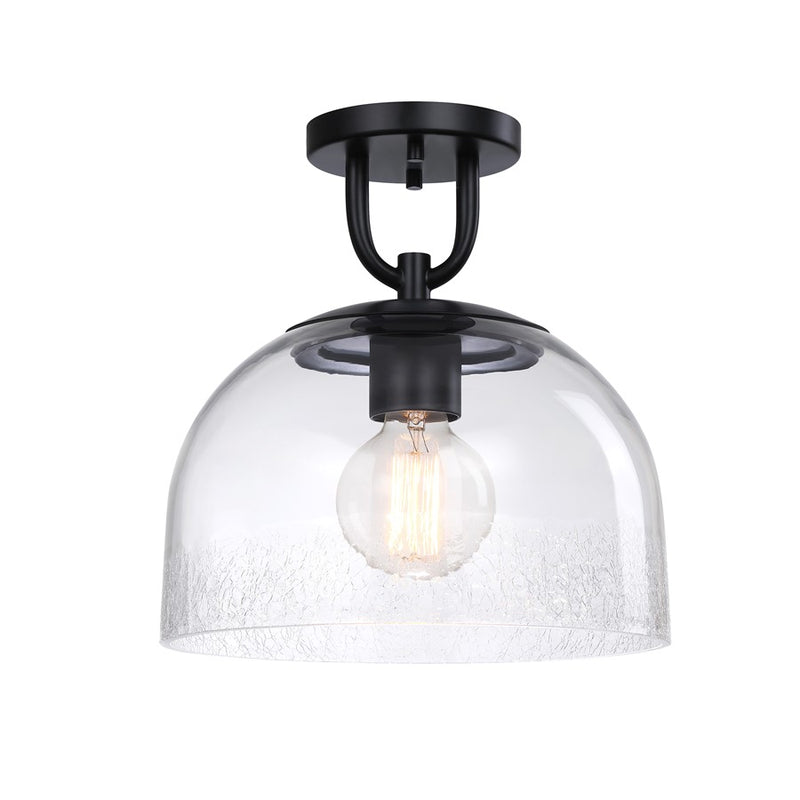Designers Fountain Astra 1Lt 12" Semi Flush Mount, Black/Clear Ice