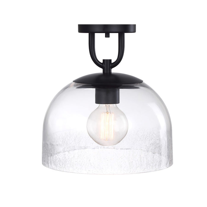 Designers Fountain Astra 1Lt 12" Semi Flush Mount, Black/Clear Ice