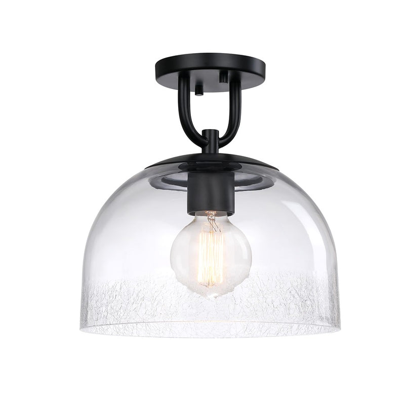 Designers Fountain Astra 1Lt 12" Semi Flush Mount, Black/Clear Ice