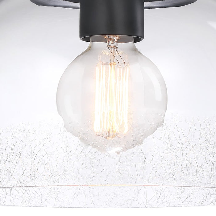 Designers Fountain Astra 1Lt 12" Semi Flush Mount, Black/Clear Ice