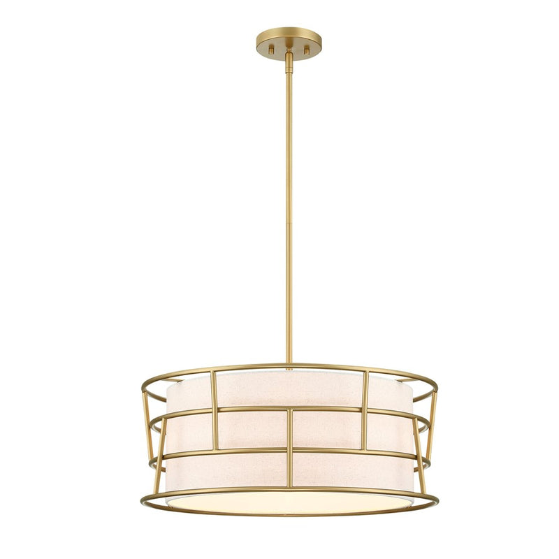 Designers Fountain Aria Falls 3Lt 22" Drum Pendant, Golden Mist