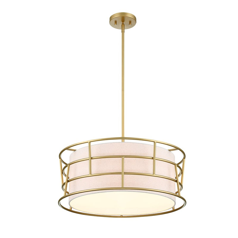 Designers Fountain Aria Falls 3Lt 22" Drum Pendant, Golden Mist