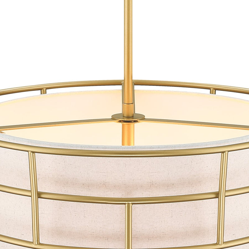 Designers Fountain Aria Falls 3Lt 22" Drum Pendant, Golden Mist