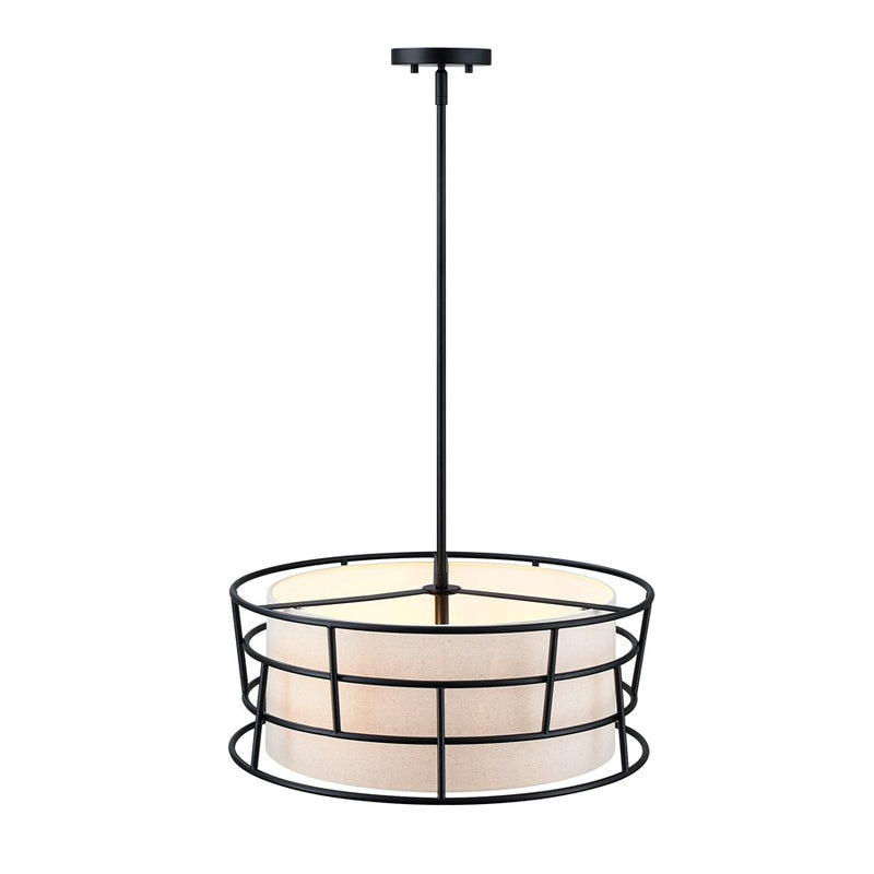 Designers Fountain Aria Falls 3Lt 22" Drum Pendant, Black