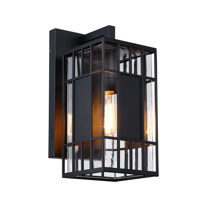 Designers Fountain Edgehill 1Lt 14" Outdoor Wall, Black/Clear