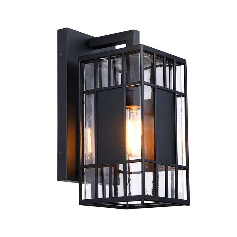 Designers Fountain Edgehill 1Lt 14" Outdoor Wall, Black/Clear