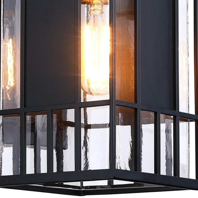 Designers Fountain Edgehill 1Lt 14" Outdoor Wall, Black/Clear