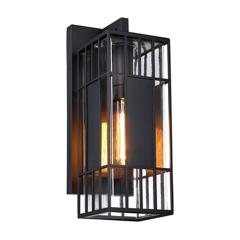 Designers Fountain Edgehill 1Lt 18" Outdoor Wall, Black/Clear
