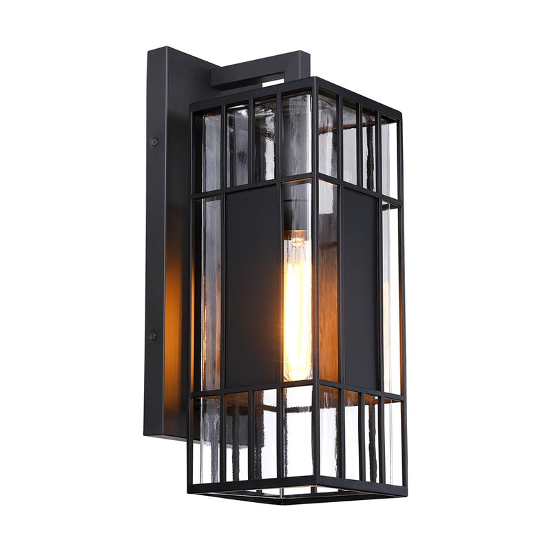 Designers Fountain Edgehill 1Lt 18" Outdoor Wall, Black/Clear