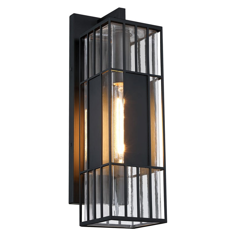 Designers Fountain Edgehill 1Lt 22" Outdoor Wall, Black/Clear
