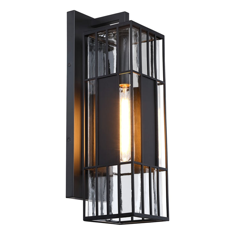 Designers Fountain Edgehill 1Lt 22" Outdoor Wall, Black/Clear