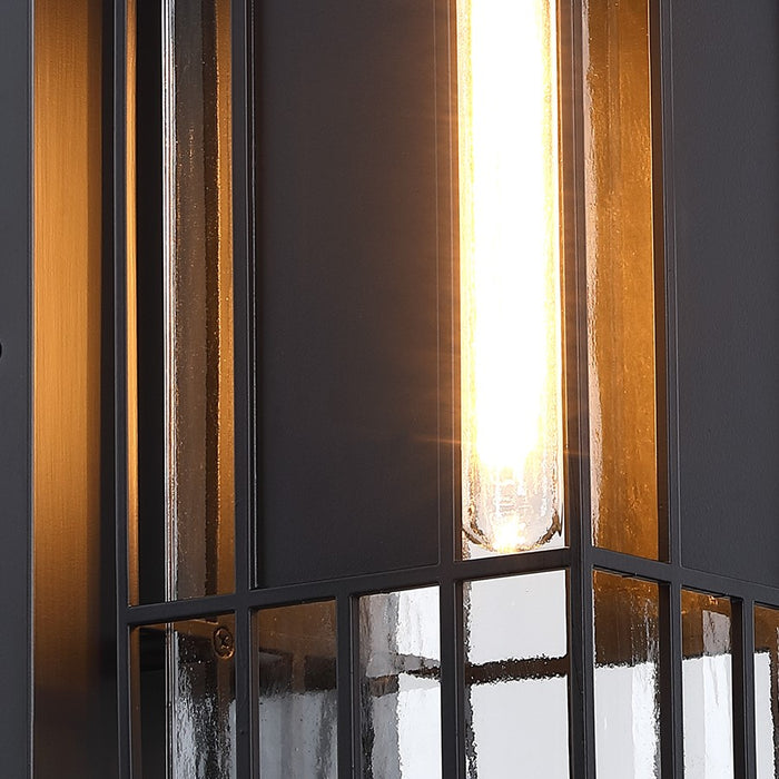 Designers Fountain Edgehill 1Lt 22" Outdoor Wall, Black/Clear