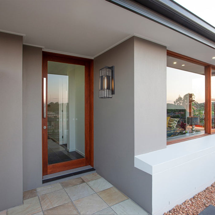 Designers Fountain Edgehill 1Lt 22" Outdoor Wall, Black/Clear