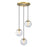 Designers Fountain Neva 3Lt Chandelier, Gold/Clear Iridescent - D354M-3CHA-BG