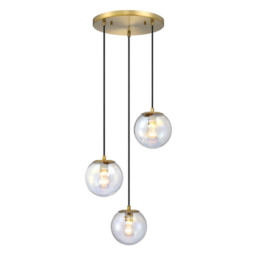 Designers Fountain Neva 3Lt Chandelier, Gold/Clear Iridescent - D354M-3CHA-BG