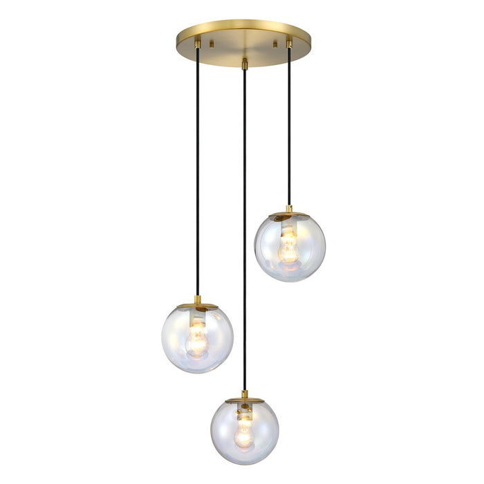 Designers Fountain Neva 3Lt Chandelier, Gold/Clear Iridescent - D354M-3CHA-BG