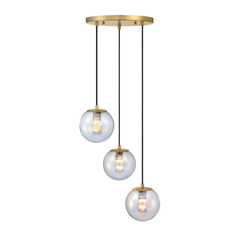 Designers Fountain Neva 3Lt Chandelier, Gold/Clear Iridescent