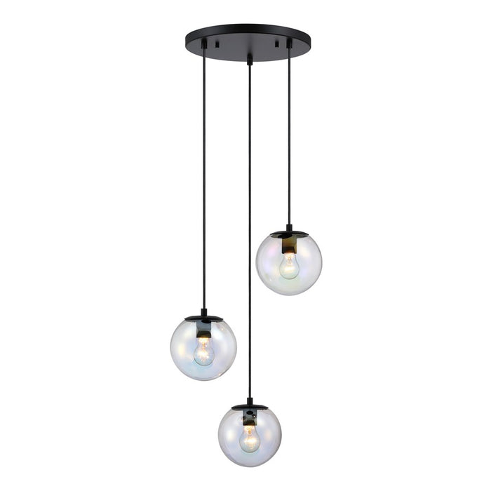 Designers Fountain Neva 3Lt Chandelier, Black/Clear Iridescent - D354M-3CHA-MB