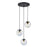 Designers Fountain Neva 3Lt Chandelier, Black/Clear Iridescent