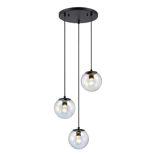 Designers Fountain Neva 3Lt Chandelier, Black/Clear Iridescent