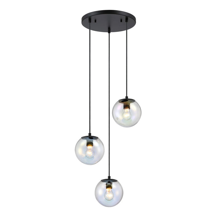 Designers Fountain Neva 3Lt Chandelier, Black/Clear Iridescent