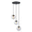 Designers Fountain Neva 3Lt Chandelier, Black/Clear Iridescent