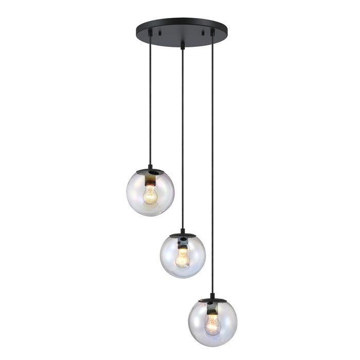 Designers Fountain Neva 3Lt Chandelier, Black/Clear Iridescent