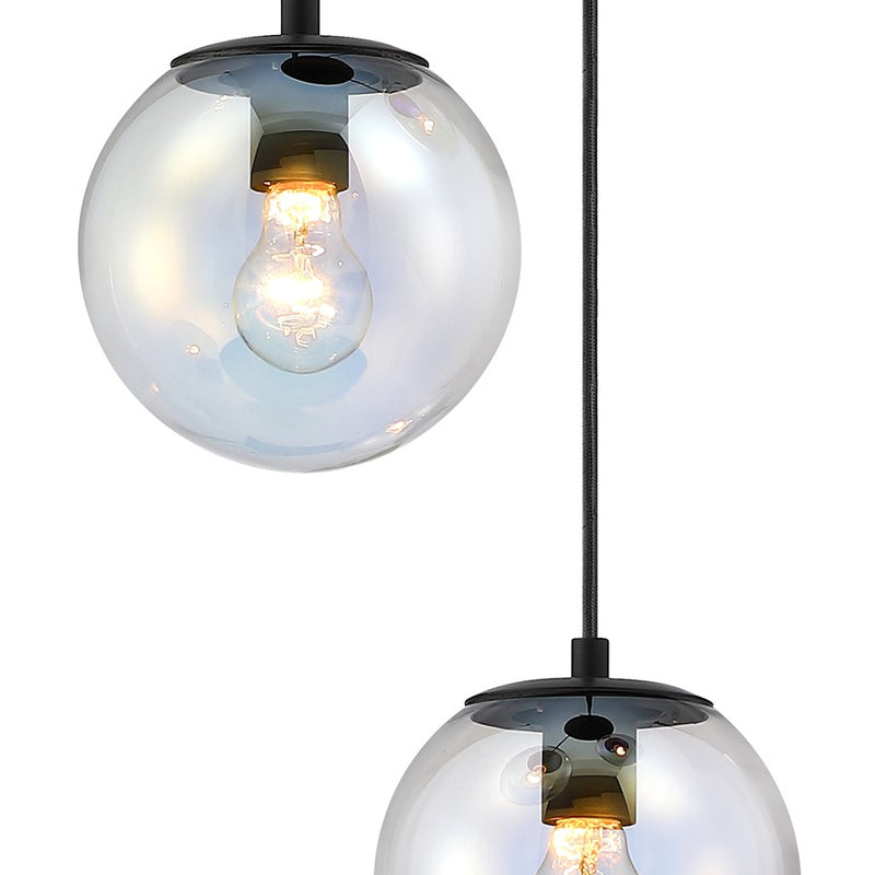 Designers Fountain Neva 3Lt Chandelier, Black/Clear Iridescent