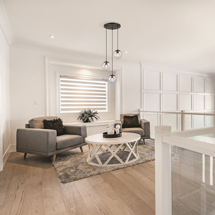 Designers Fountain Neva 3Lt Chandelier, Black/Clear Iridescent