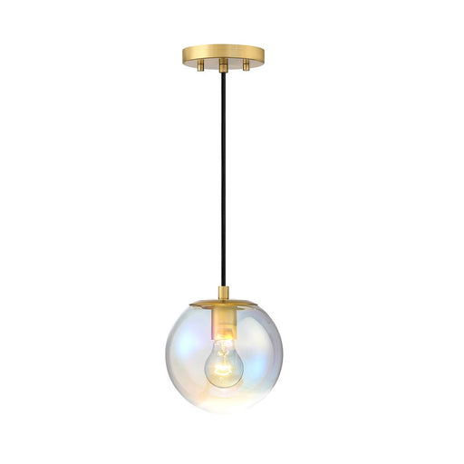 Designers Fountain Neva 1Lt Globe Pendant, Gold/Clear Iridescent - D354M-7P-BG