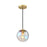 Designers Fountain Neva 1Lt Globe Pendant, Gold/Clear Iridescent