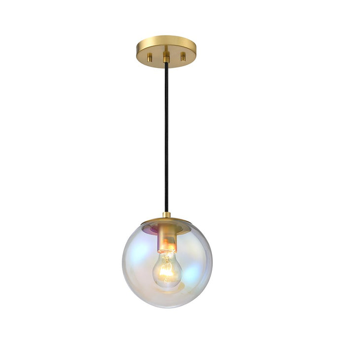 Designers Fountain Neva 1Lt Globe Pendant, Gold/Clear Iridescent